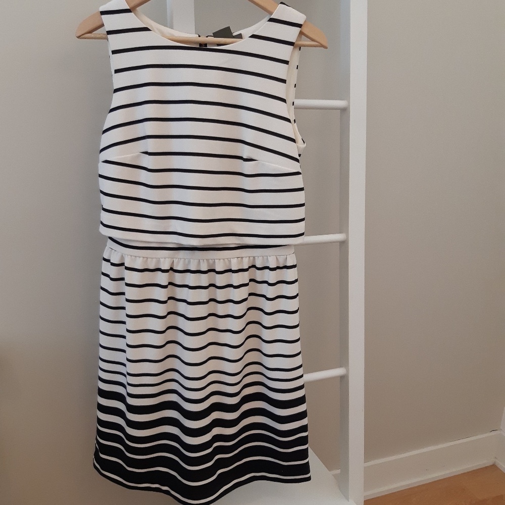Black and white stripe dress